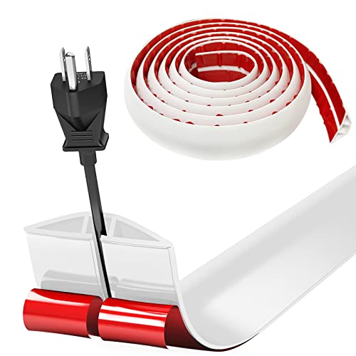 Passa-cabos de chão, calha de cabos de chão, 3,0 m x 3 cm, protetor de cabos para chão, coberturas de chão para cabos auto-adesivo montagem para todas as casa, escritório, escola, armazém (branco
