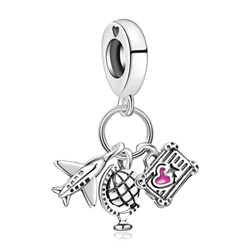 Amuefer Charms Plata De Ley 925 Pulsera Collar Colgantes Perlas Encanto Mariposas, Amor, Regalos Para Madre CumpleañOs Tortugas, Viaje Perlas Regalo