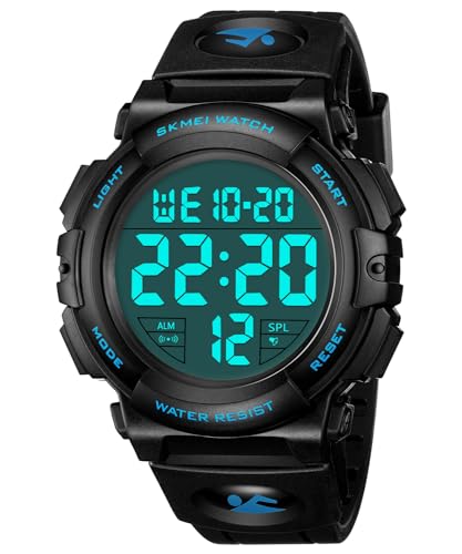 CIVO Relógios de pulso digitais desportivos militares com grandes números à prova de água até 50 m relógio preto de pulseira casual para homens de borracha