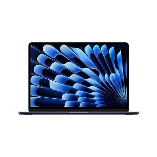 Apple 2024 MacBook Air de 13 polegadas com chip M3: Ecrã líquido com ecrã Retina, CPU de 8 núcleos, GPU de 8 núcleos, 16 GB de memória unificada, SSD de 256 GB, Touch ID, meia-noite