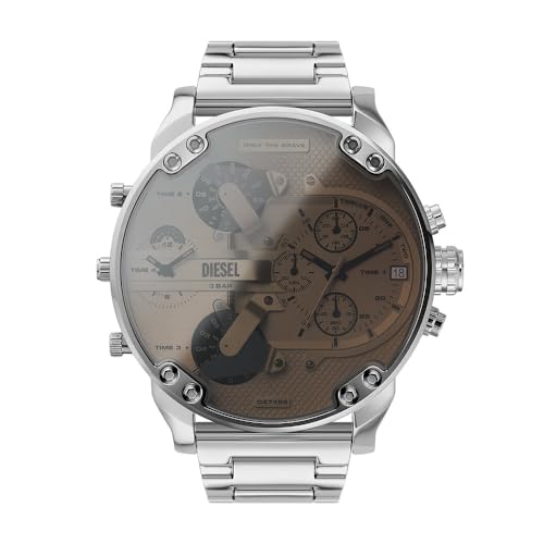 Diesel Mr. Daddy Reloj para Hombre, Movimiento multifunción de Cuarzo con Correa de Acero Inoxidable