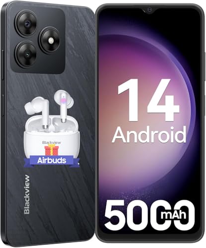 Blackview 2025 Wave 8C Smartphone Android 14 6GB+64GB/2TB, 6,56" HD+, 5000 mAh, telemóvel 13 MP+8 MP/4G Dual SIM/8-Core/Face ID/OTG/GPS/Capa de telemóvel / 3 anos de garantia Ti telemóveis Tamanho