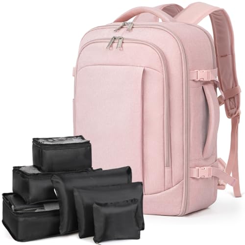 Lekespring Mochila viagem cabine avion 40 x 20 x 25 | mochila de viagem para mulher e homem - malas de viagem cabine com 6 malas organizadoras - férias negócios viagens escola