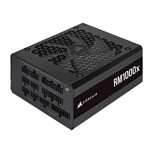 Corsair RM1000x 80 PLUS Gold Fonte de alimentação 1000 watts ATX totalmente modular (ventilador com evitação magnética de 135 mm, ampla compatibilidade), preto