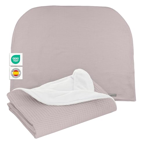 MIMUSELINA Cobertor de enrolar para bebé recém-nascido inverno | 2 em 1 manta de bebé e enrolar para bebés | macio de algodão e coral 90 x 70 cm, quente e leve, fabricado em Espanha, Wafle Topo