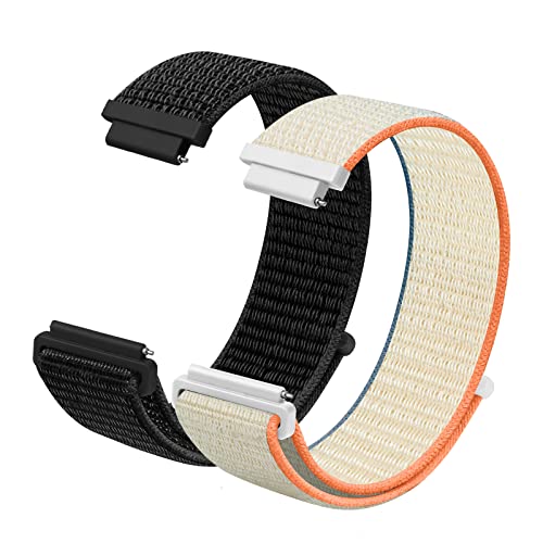 Vicloon 2 peças correias de nylon para relógio, 16 mm 18 mm 20 mm correia para relógio inteligente universal, correia relógio de substituição, para homens e mulheres