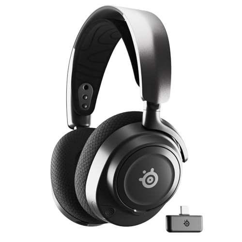 SteelSeries Arctis Nova 7 Wireless - Capacetes Gaming sem fios multisistema - Controladores magnéticos de neodímio - 2,4 GHz + Bluetooth, 38 h de bateria - Micro ClearCast Gen2 IA - PC, PS5, VR