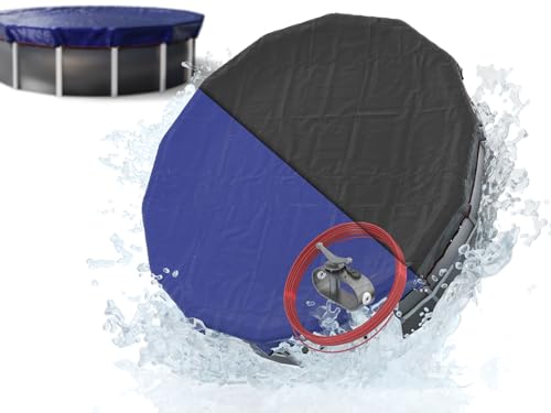 Planenfux® Ø 488 cm Cobertor de inverno redondo para piscinas (460-500 cm) | 2 em 1 de material PE de 200 g/m² | UV-resistente | Tela solar inverno/verão Ø 560 cm, lona de piscina redonda