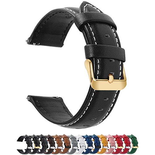 Fullmosa Axus, Pulseira de pele, 12 cores, para relógio, Huawei, Samsung, 14 mm, 16 mm, 18 mm, 19 mm, 20 mm, 22 mm, 24 mm
