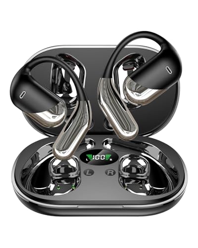 SANOTO Auriculares com som ósseo | Open Ear Bluetooth 5.0 auriculares desportivos condução osso sem fios IPX7 impermeável resistente ao suor desportos bicicleta ciclismo
