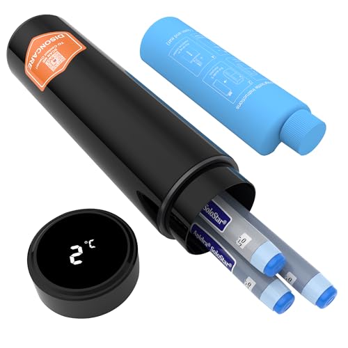 DISONCARE LCD Geladeira portátil para insulina de viagem, bolsa isotérmica para transporte medicamentos para diabetes, refrigeração 60H, temperatura mensável, com 2 garrafas e alerta médico (preto)