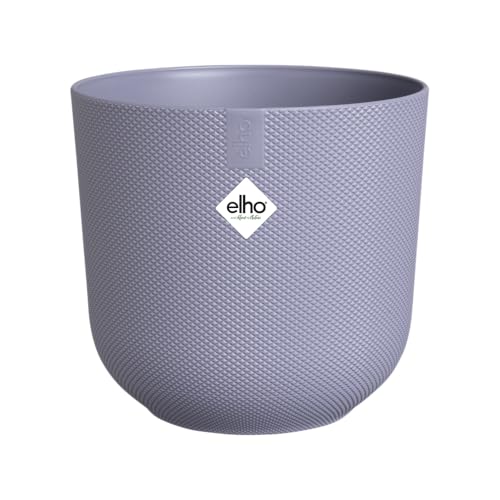 Elho Jazz Vaso redondo de 23 cm, vaso de interior, 100% plástico reciclado, estrutura única, cor roxa e lilás lavanda