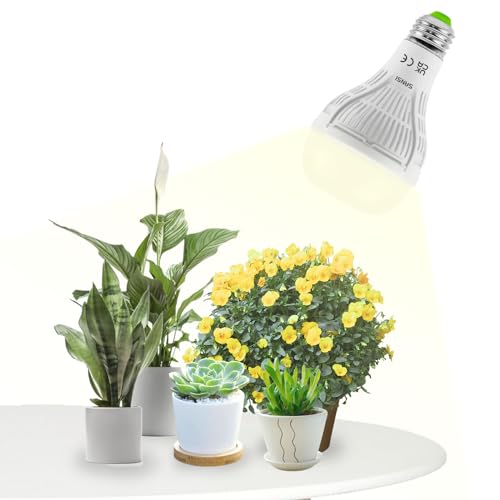 SANSI Candeeiro de plantas de 200 W, lâmpada de crescimento LED E27 15 W, luz plantas interior de espectro completo, ângulo de feixe de 120 °, PPF 27 μmol/s, cobertura vegetal: 2 x 2 Sq Ft - lente