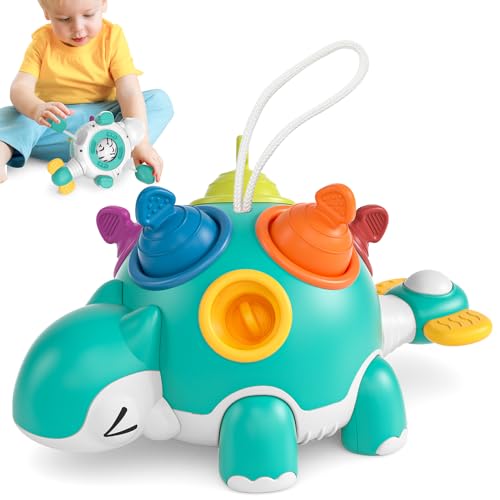 Lehoo Castle Brinquedos Montessori bebé 1 ano, brinquedos sensoriais de dinossauros para bebés 6 9 12 18 meses, push pop bubble fidget brinquedos para crianças menina presentes originais mordedor