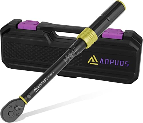 ANPUDS Chave dinamométrica de 1/4", chave de torque de 3 - 25 Nm, micro ajustes, cabeça reversível de 72T, precisão ± 3% chave dinamométrica para bicicleta de estrada e montanha