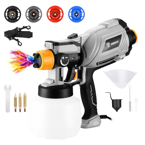 Pulverizador de pintura DEKOPRO 1000W HVLP - 1200 ml, alta potência, fácil de limpar, para casas, móveis, portas, cadeiras de jardim, etc