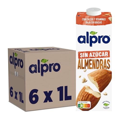 Alpro Bebida vegetal de amêndoa sem açucar, embalagem de 6 x 1 l