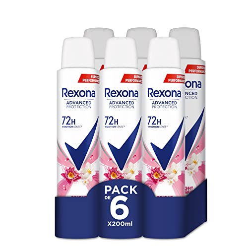 Rexona Desodorante aerossol Advance Protection Bright Bouquet 72 h para mulher 200 ml, conjunto de 6