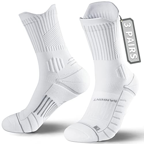 Coolmax 3 pares meias compressão corrida desporto homem, antibolhas, amortecimento, absorção do suor, respirável, suporte do arco, homens e mulheres 35-51