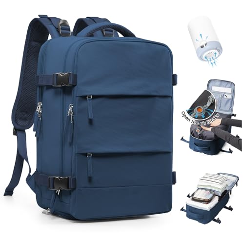 SZLX Mochila de viagem para mulher, mochila a vácuo, bagagem de mão 40 x 30 x 20 Ryanair Easyjet, mochila de transporte impermeável para desporto ao ar livre, malas de viagem para computador portátil