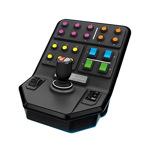 Logitech G Saitek Painel lateral para equipamento pesado, 25 botões atribuíveis, piloto automático integrado, carregamento frontal, alavanca com eixo de torção, USB, PC/Mac - preto