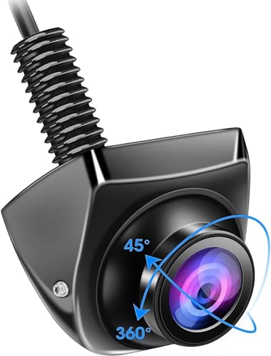 OBEST Câmara traseira de carro 1080 P visão noturna, AHD/CVBS câmara encosto de visão traseira/metal lateral, girar 360°, ângulo grande 170°, para automóvel/cavavana/camiões/carrinha 12 V - 20 V 4 V