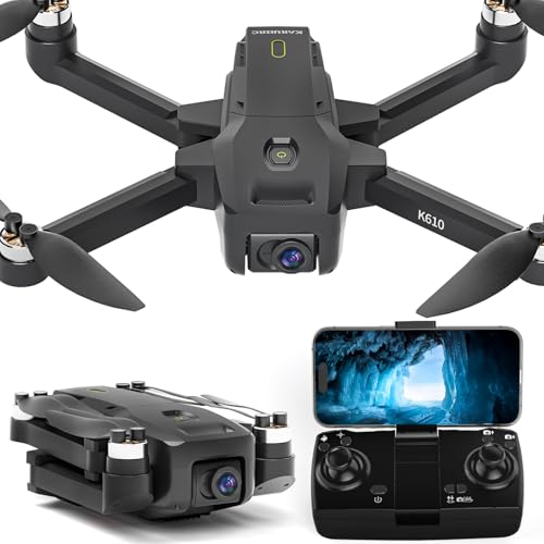 K610 GPS drone com câmara 4K UHD SD Card vídeo ao vivo, 5 GHz FPV GPS drone com 2 S0NY IMX câmara para iniciantes, motor sem escovas, Follow Me, Return Home, RC Quadcopter para adultos, malas