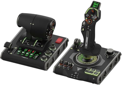 Turtle Beach VelocityOne Flightdeck - Joystick y Acelerador de Sistema Simulador HOTAS Universa con Pantalla táctil y Botones, HUD Montado en la Palanca y Sensores sin Contacto en Windows 10 & 11