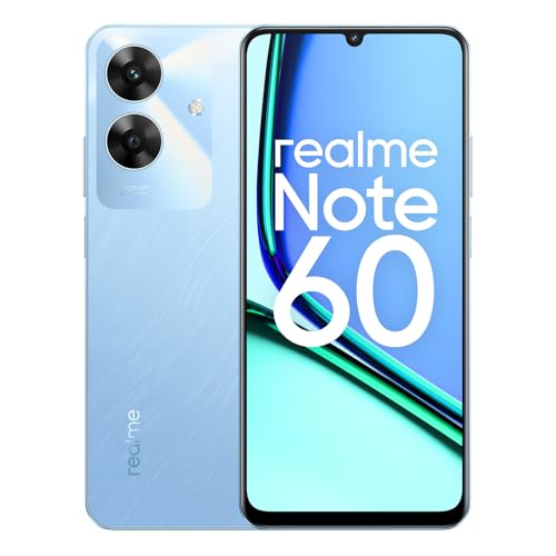 realme Telemóvel Note 60 4G 4+128GB, ecrã de 90 Hz, câmara super nítida de 32 MP, corpo ultrafino de 7,84 mm, grande bateria de 5000 mAh, azul