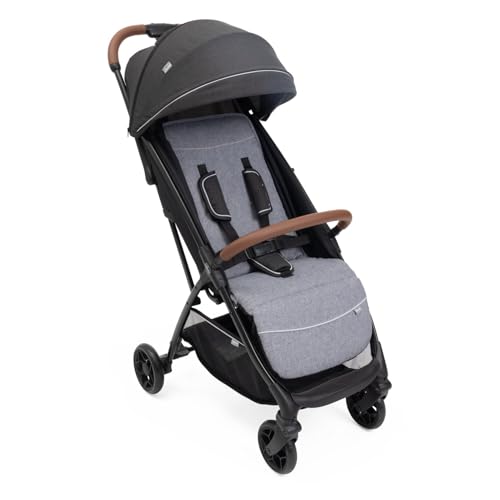 Chicco Cadeira de passeio leve Glee, prática e leve, fecho automático, assento largo e confortável, rodas de alta qualidade, encosto ajustável, tampa para o sol, até 22 kg, cinzento
