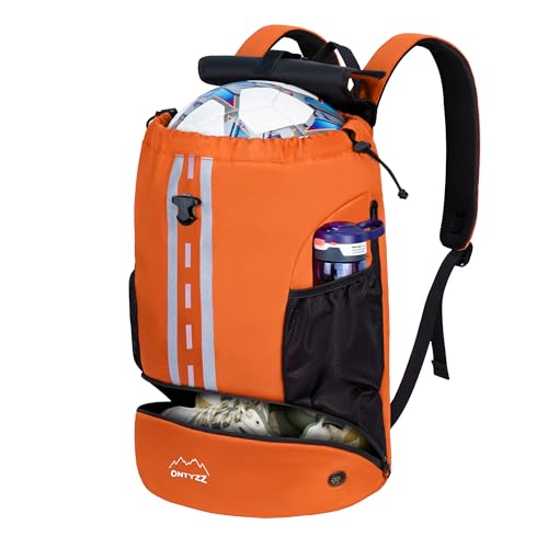 ONTYZZ Mochila de futebol com sapatilhas impermeável mochila desporto mochila multifuncional para basquetebol basquetebol basquetebol voleibol praia piscina ioga dança ginásio mala cordas