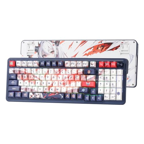 Redragon K686 Pro Teclado para jogos RGB de 98 teclas selo sem fios teclado mecânico de anime com 3 modos tomada de troca a quente controlo de botão rotativo dedicado e almofadas