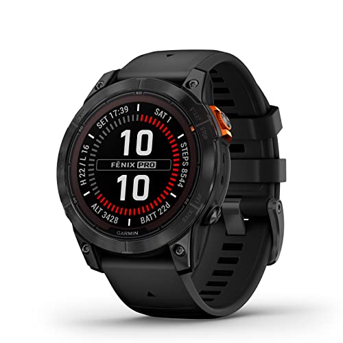 Garmin fGZRD nix ​​7 Pro Solar, relógio GPS multidesporto com carga solar, ecrã tátil, lanterna LED, frequência cardíaca, mapas, música e bateria de 22 dias, preto