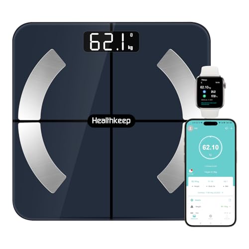 Balança gordura corporal balança de casa de banho Wireless balança casa de banho digital analisar mais de 13 funções, monitores de composição corporal máximo de 180 kg para Andriod e ios, vidro