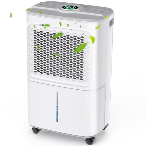 Crecolife Deshumidificador de 12 L/24 H, 190 W, economia de energia, para 20 m² com ecrã digital e painel de controlo tátil, 3 modos de desumidificação, 2 opções de esvaziamento, temporizador 24H
