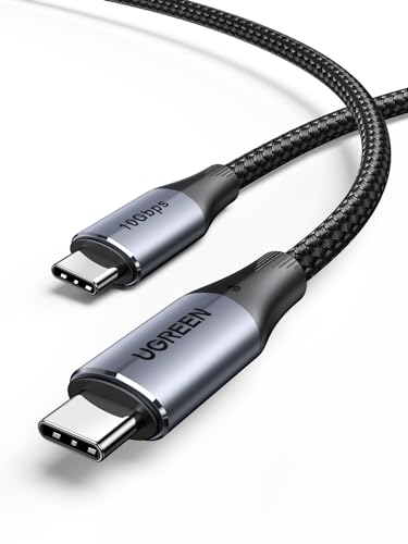 UGREEN Cabo tipo C vídeo 4K @ 60 Hz, USB 3.2 10 Gbps, suporta carregamento rápido PD 3.1 240 W, compatível com MacBook Air, HP, ASUS, iPhone 16/15 Pro Max, Galaxy S24 Ultra, Pixel 9/8/7. 1 Meses