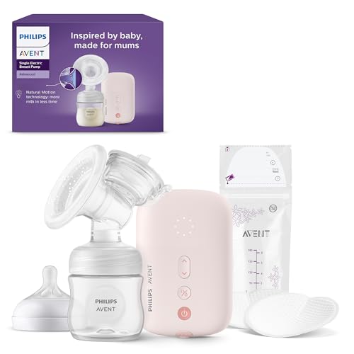 Philips Avent, extrator de leite elétrico simples, potência hospitalar, mesmo ritmo que o bebé, biberão de 125 ml e discos de amamentação incluídos, modelo SCF395/31