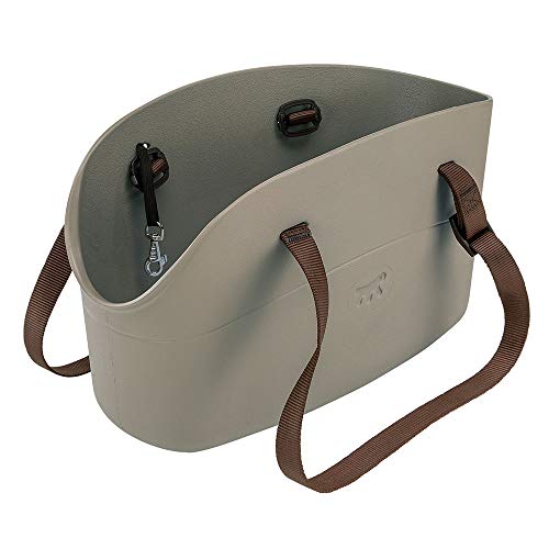 Ferplast Mala para transportar cães de tamanho pequeno WITH-ME, EVA, plástico de borracha macia, lavável, alças reguláveis, trela de segurança incluída, 21,5 x 43,5 x h 27 cm tartaruga