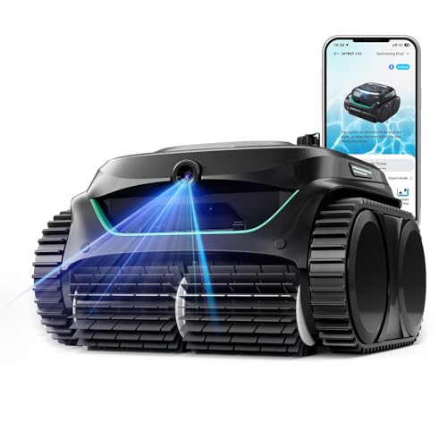 WYBOT C2 Vision AI robô de piscina sem cabo com câmara e bateria, robô piscina limpa-fundos e paredes, filtração de duas camadas, motor sem escovas, sucção poderosa, durante 180 minutos, até 180