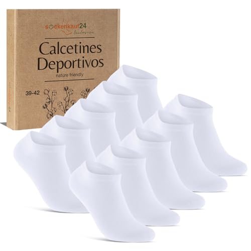 sockenkauf24 10 Pares Calcetines Tobilleros Hombre Mujer Calcetines Cortos Algodón Transpirables
