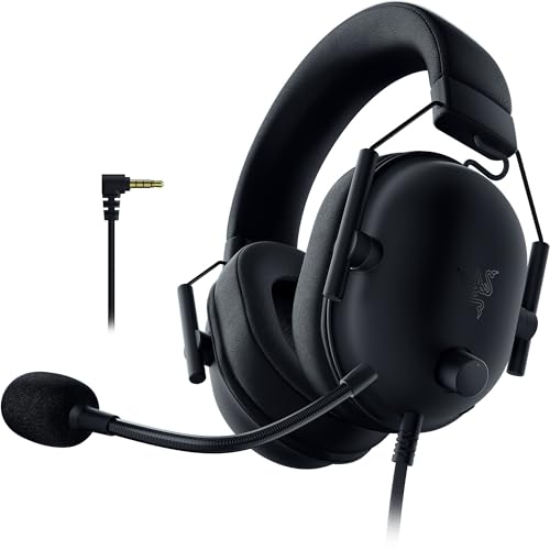 Razer Blackshark V2 X (Playstation) Auriculares com cabo para consola Playstation (PS5) (240 g, microfone cardióide, 50 mm, cancelamento passivo de ruído, conector de 3,5 mm, PC) preto