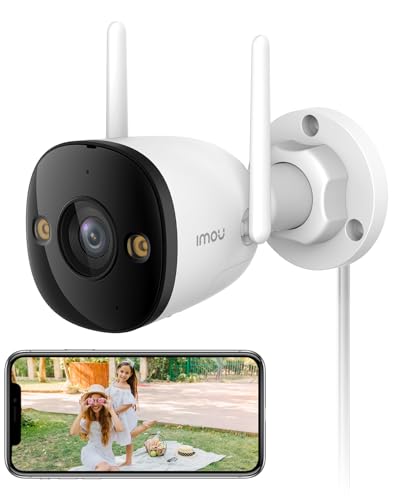 Imou 5MP Câmara de vigilância WiFi exterior, detecção humana AI movimento, alarme instantâneo, 2,5 K câmara de segurança, visão noturna, IP67, câmara IP exterior WiFi 2,4 G, compatível com Alexa