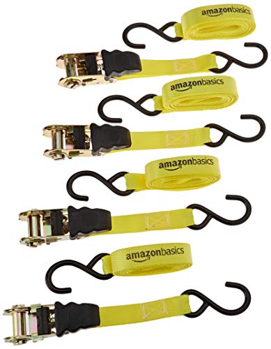 Amazon Basics Correia para catraca, embalagem de 4, 4,5 m x 2,5 cm