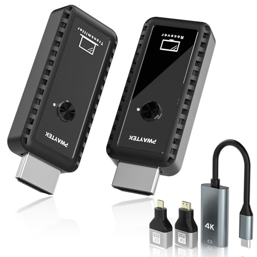 Transmissor e recetor HDMI sem fio, plug and play, kit extensor portátil Full HD para transmitir vídeo e áudio do portátil para monitorização