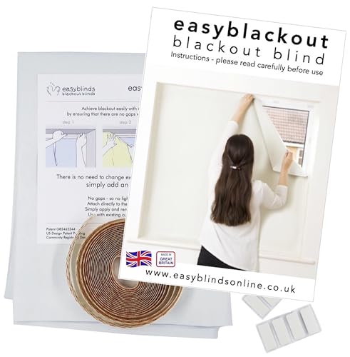 easyblackout Estore opaco com fita adesiva, branco, tamanho 3 para janelas até 200 cm x 135 cm, outros disponíveis. Faça qualquer forma/tamanho, design patenteado, apagão completo