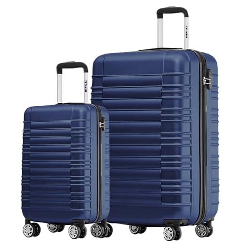 TRVLMORE Mala e trolleys - mala de mão - mala de viagem com rodas, mala de mão com rodas, mala rígida pequena de 55 x 40 x 20 cm, bagagem leve de mão, mala de mão, mala de mão, mala de mão,, Azul
