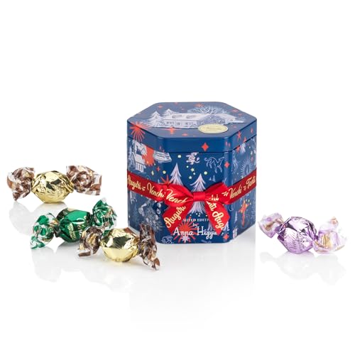 Venchi - Coleção de Natal - Pequena lata presente hexagonal com bombons pérola sortidos, 148 g - ideia de presente - sem glúten