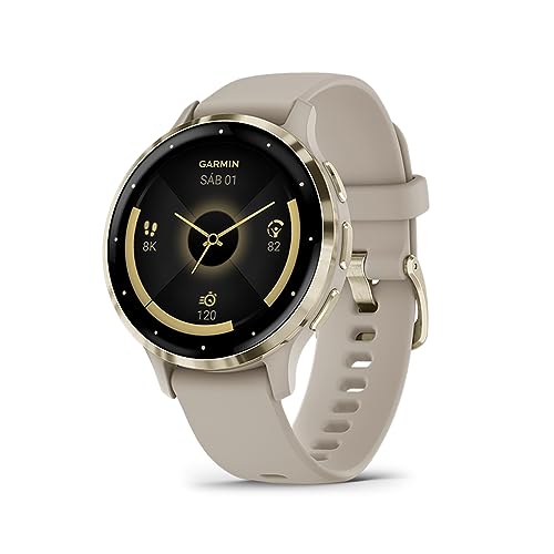 Garmin Venu 3S, Smartwatch Premium com GPS, AMOLED, funções avançadas de saúde e forma física, mais de 30 aplicações desportivas, 10 dias de autonomia, bege dourado