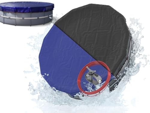 Planenfux® Ø 460 cm (420-460 cm) | 2 em 1 de material PE de 200 g/m² | UV-resistente | Tela solar inverno/verão Ø 520 cm, lona de piscina redonda