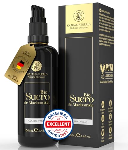 Sérum de Niacinamida BIO de alta concentração, 100 ml, 10% niacinamida, 1% zinco. Reduz os poros. Atenua as manchas. Contra grãos, inflamações e vermelhidão